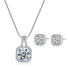 925 Silber Anhänger und Ohrringe Schmuck Set mit CZ